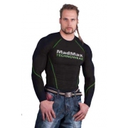 MADMAX Kompresní triko s dlouhým rukávem MSW902 black/green